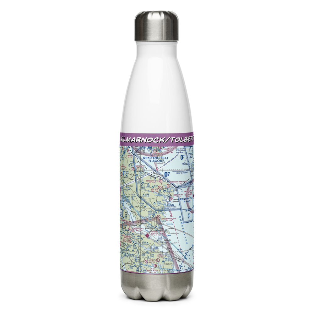 Kilmarnock/Tolbert Field (5VA9) VFR Sectional Water Bottle 