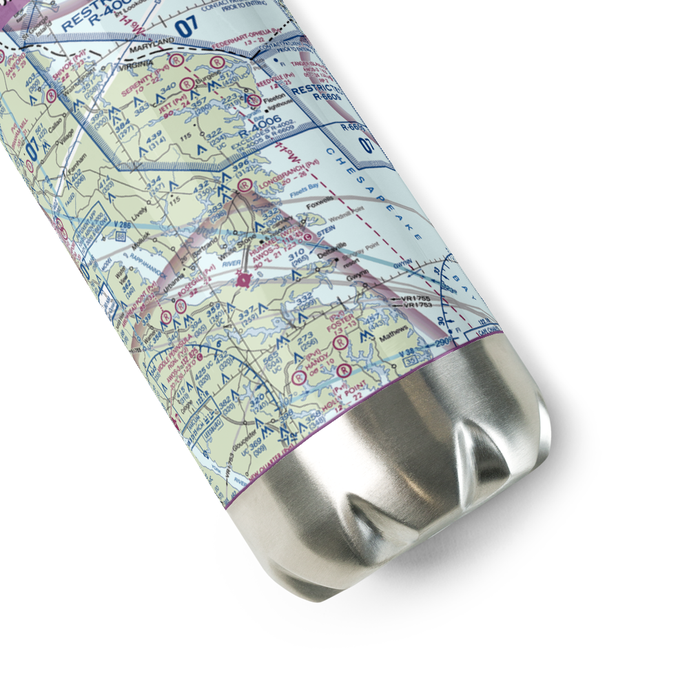 Kilmarnock/Tolbert Field (5VA9) VFR Sectional Water Bottle 
