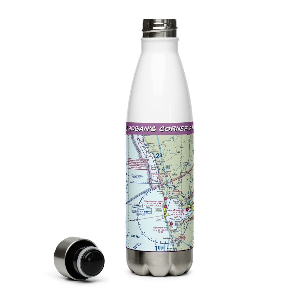 Hogan's Corner Airport (5WA8) VFR Sectional Water Bottle 