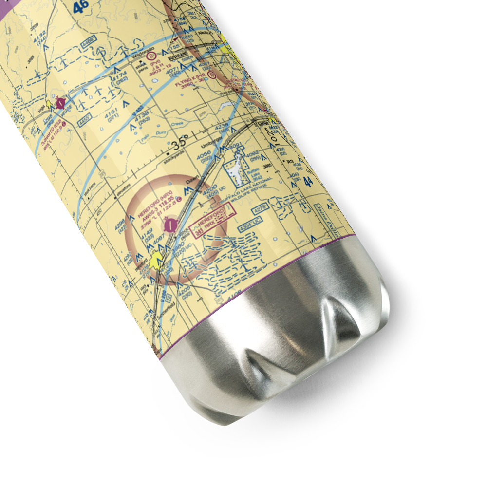 Kimball Farm Service Inc Airport (5XS2) VFR Sectional Water Bottle 