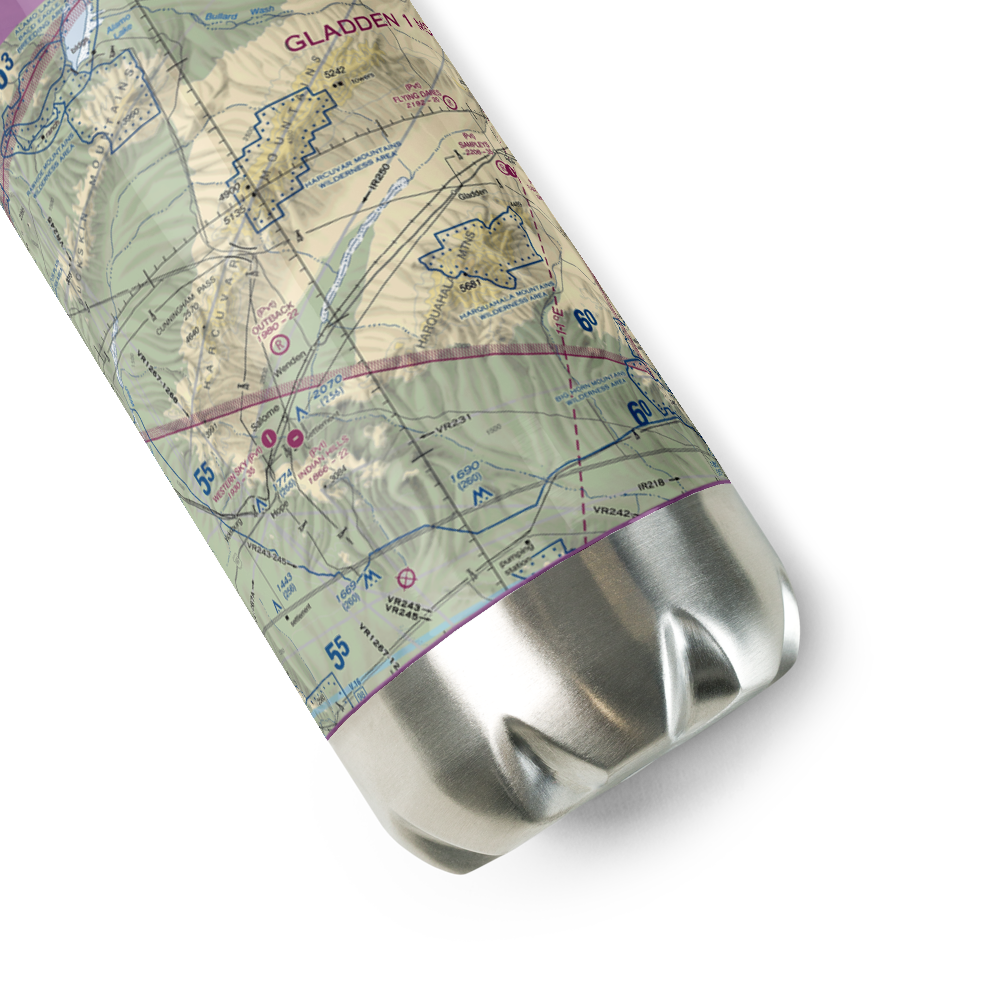 Wood's Airstrip (60AZ) VFR Sectional Water Bottle 