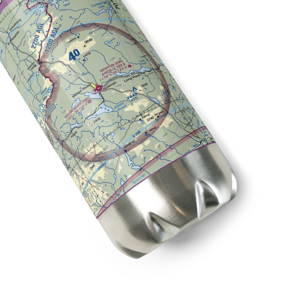 Moose River Seaplane Base (60B) VFR Sectional Water Bottle 