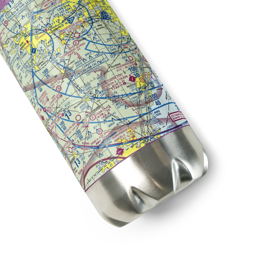 Maybee Airport (60MI) VFR Sectional Water Bottle 