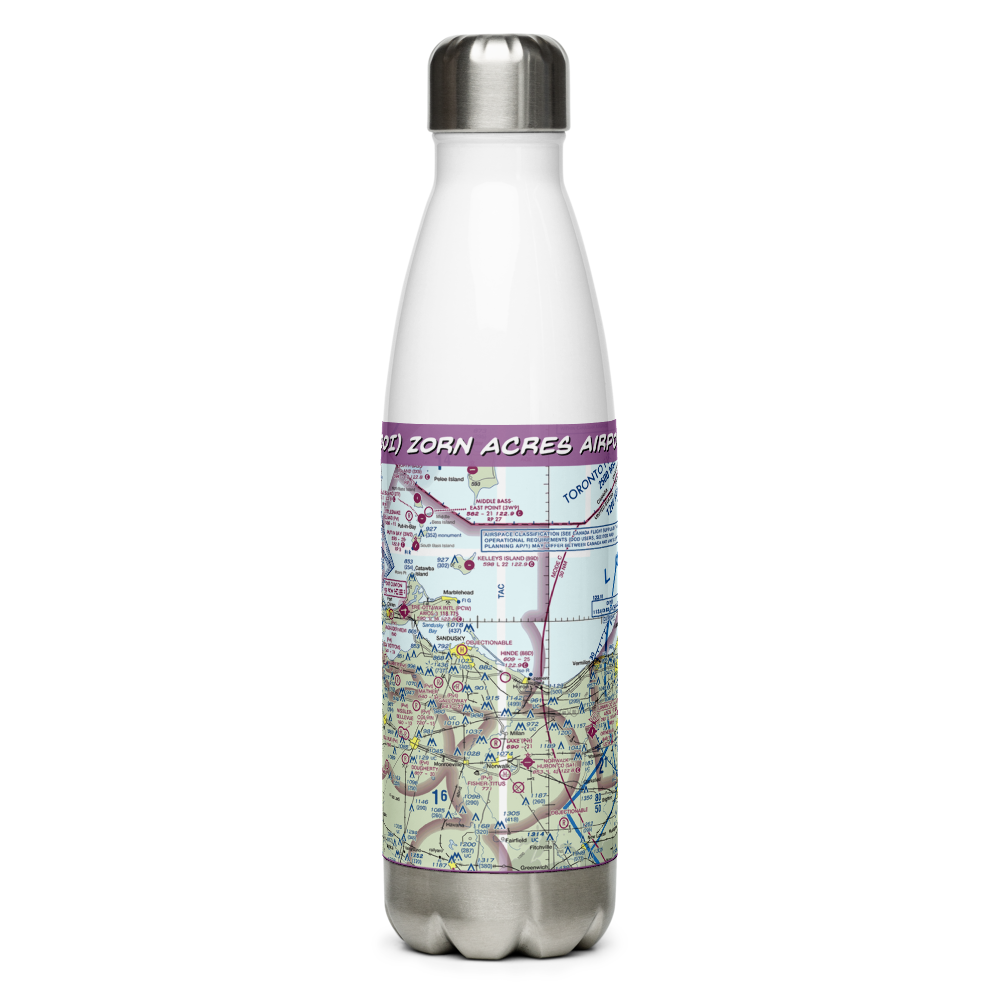 Zorn Acres Airport (60OI) VFR Sectional Water Bottle 