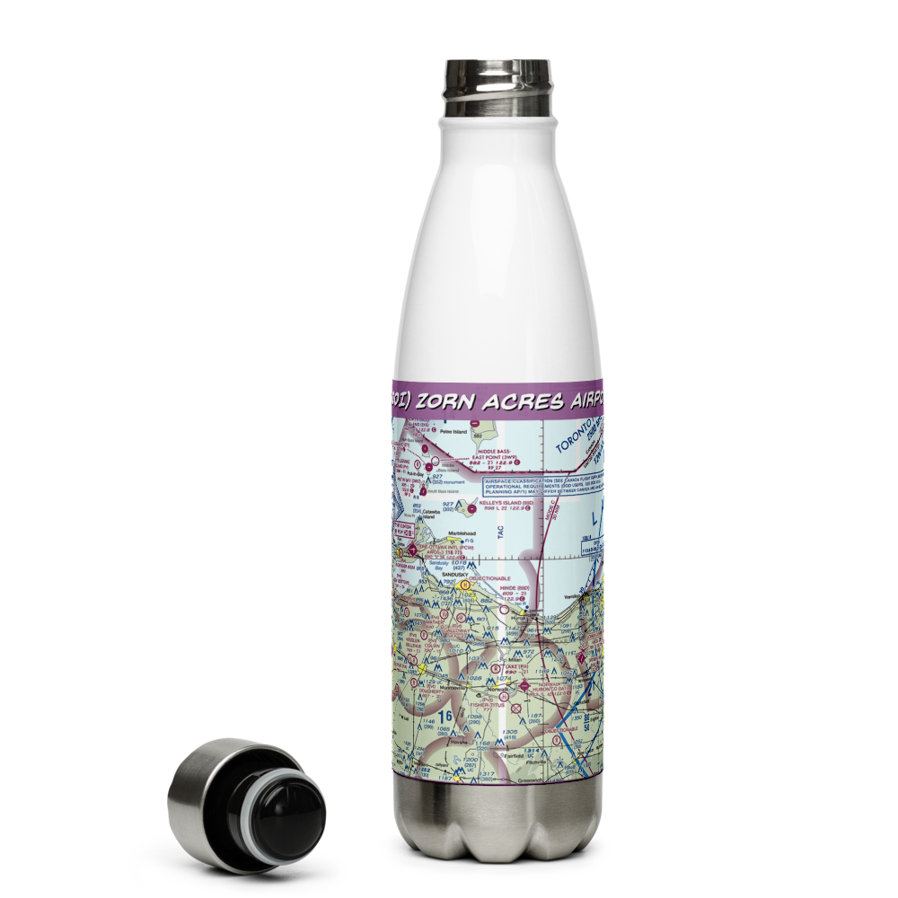 Zorn Acres Airport (60OI) VFR Sectional Water Bottle 