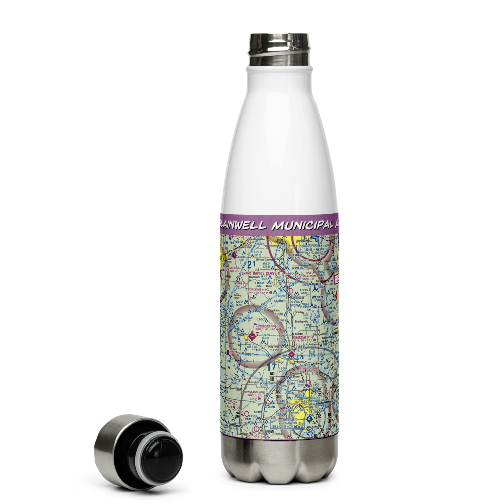 Plainwell Municipal Airport (61D) VFR Sectional Water Bottle 