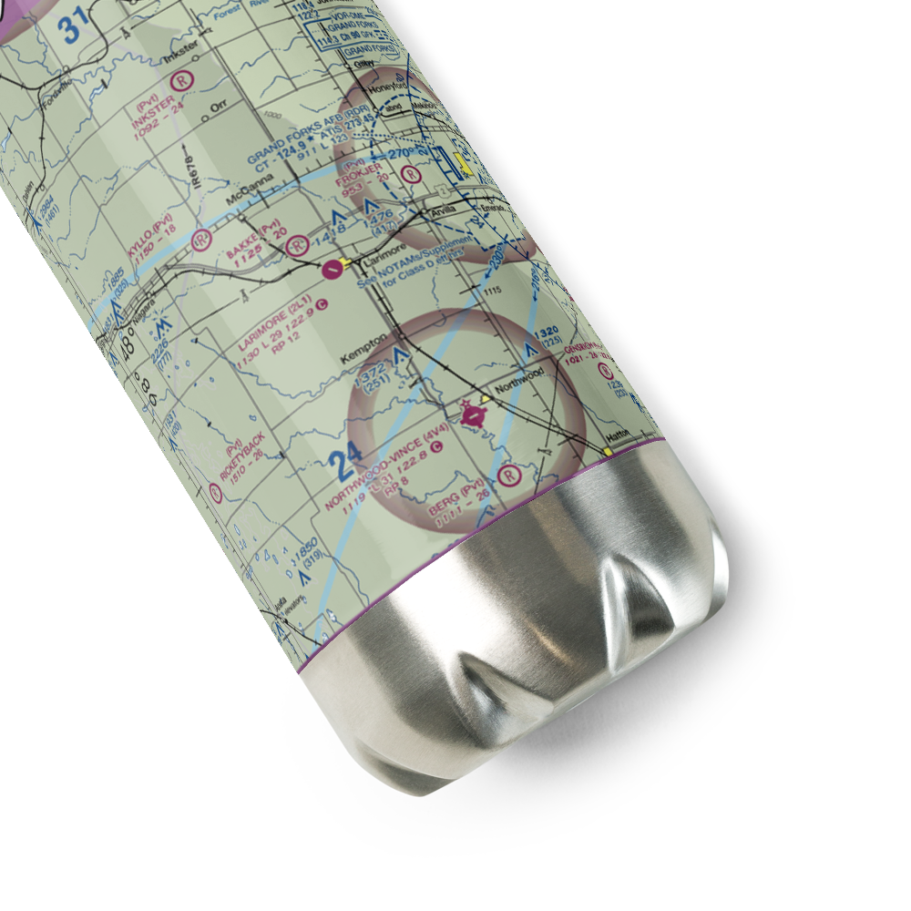 Bakke Airport (61ND) VFR Sectional Water Bottle 