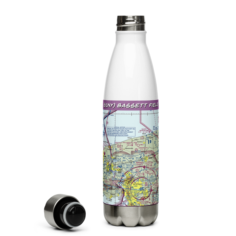 Bassett Field (61NY) VFR Sectional Water Bottle 