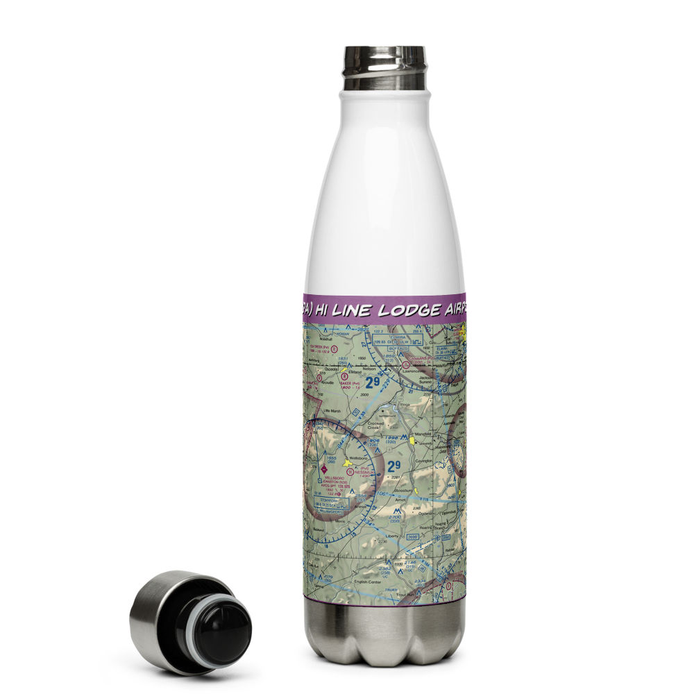 Hi Line Lodge Airport (61PA) VFR Sectional Water Bottle 