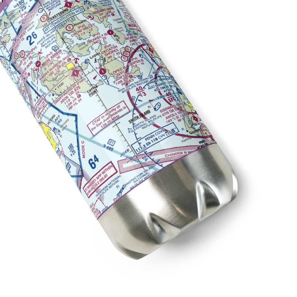 Burden Field-(Rabbit Run) Airport (61WA) VFR Sectional Water Bottle 