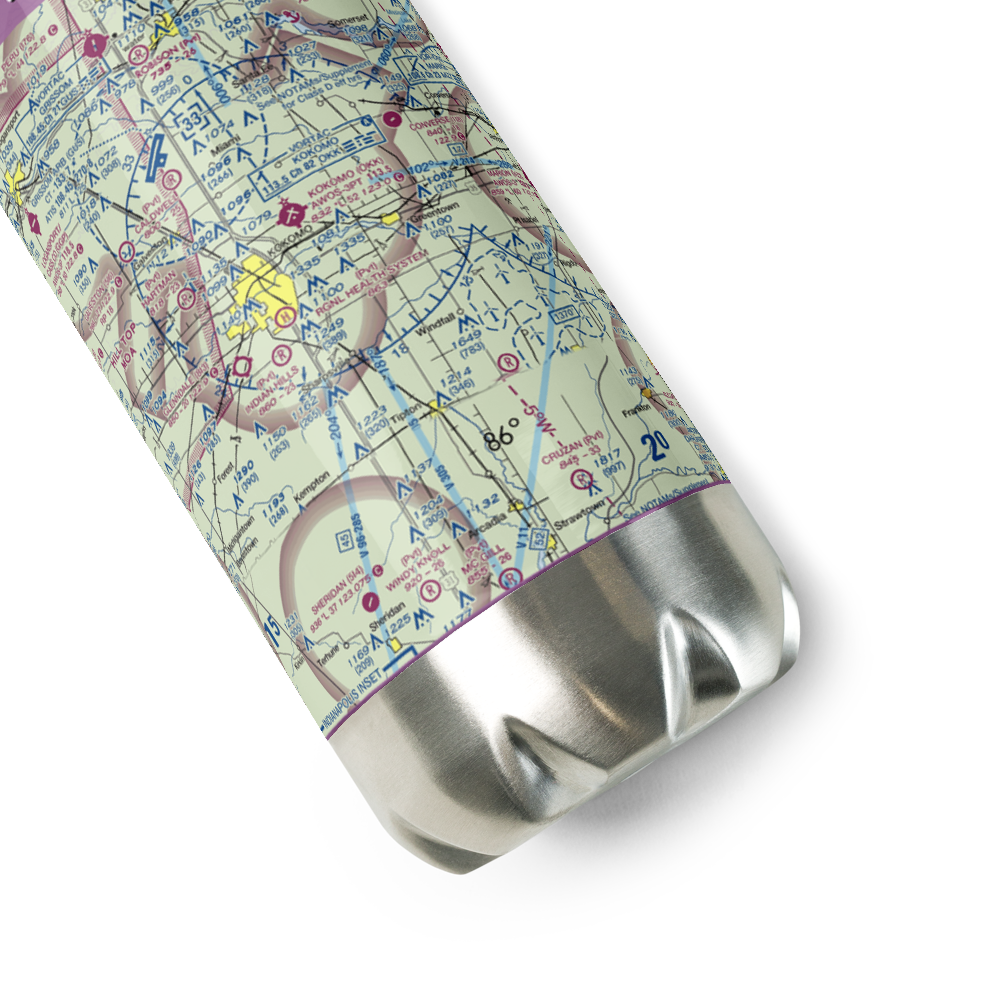 Fowler Field /Private/ Airport (62IN) VFR Sectional Water Bottle 