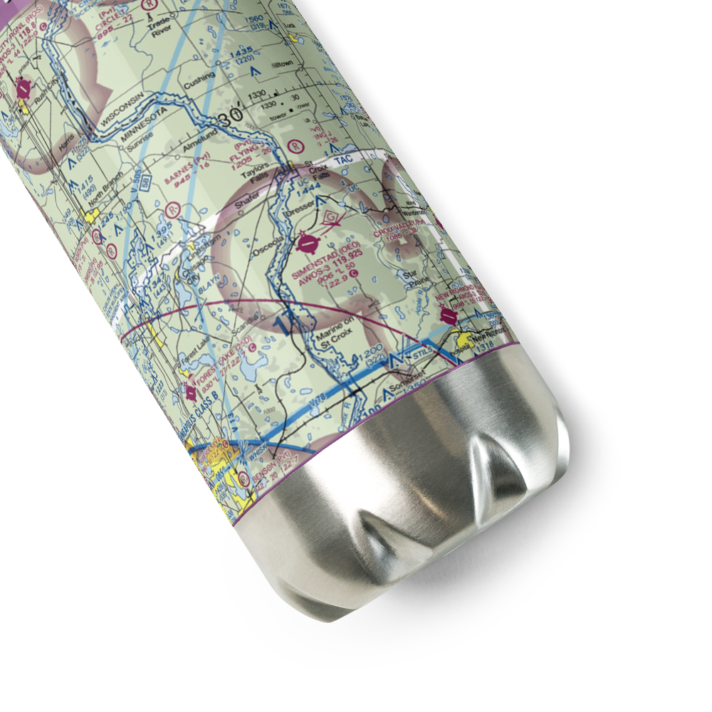Taylors Falls Airport (62MN) VFR Sectional Water Bottle 