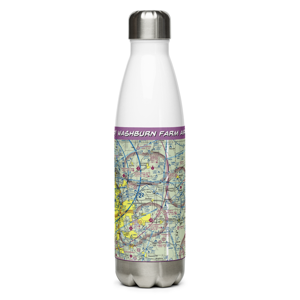 Washburn Farm Airport (62MO) VFR Sectional Water Bottle 