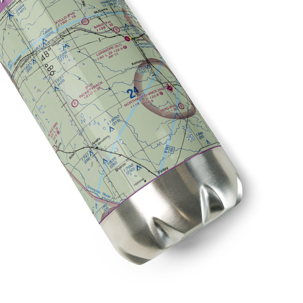 Morten Airport (62ND) VFR Sectional Water Bottle 