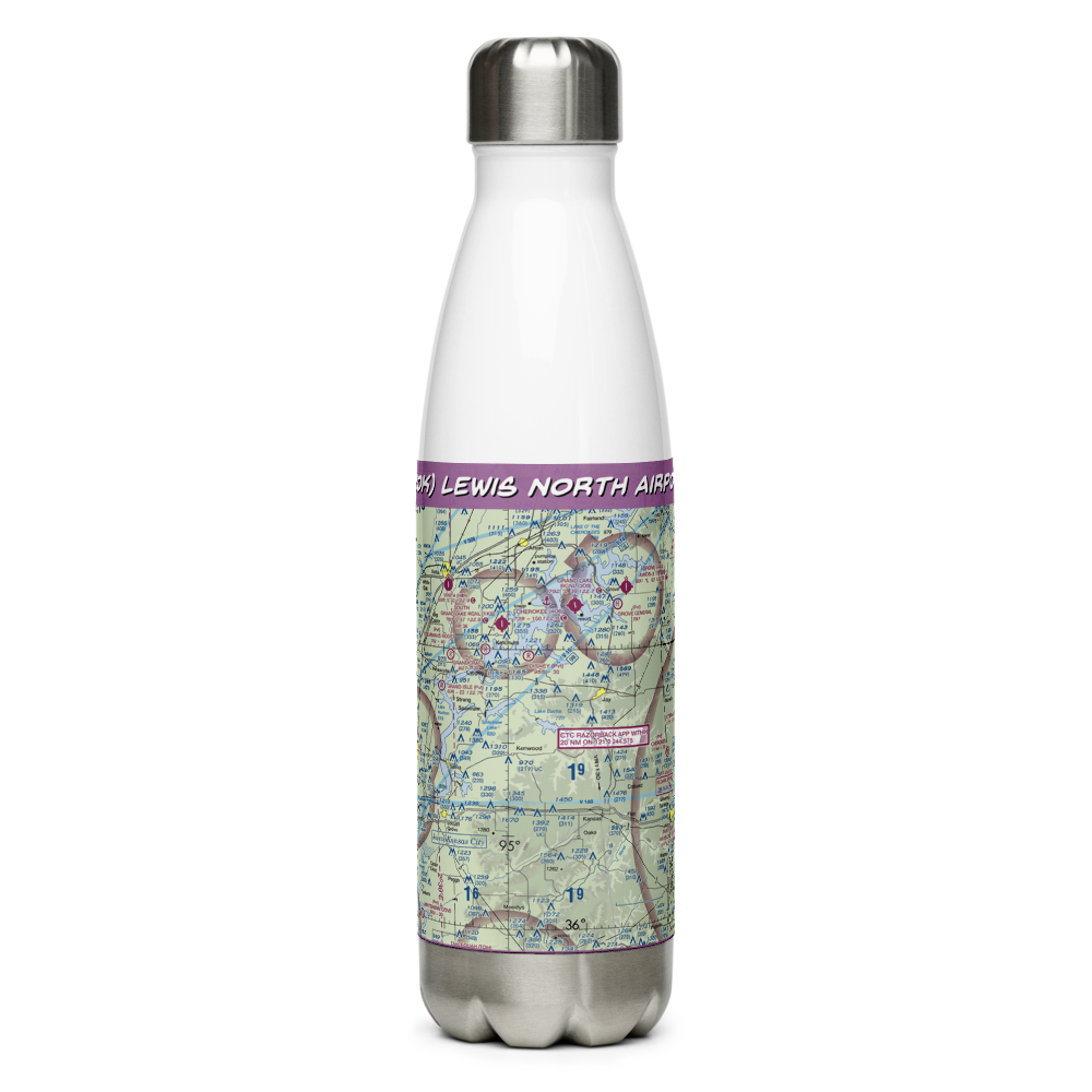 Lewis North Airport (62OK) VFR Sectional Water Bottle 
