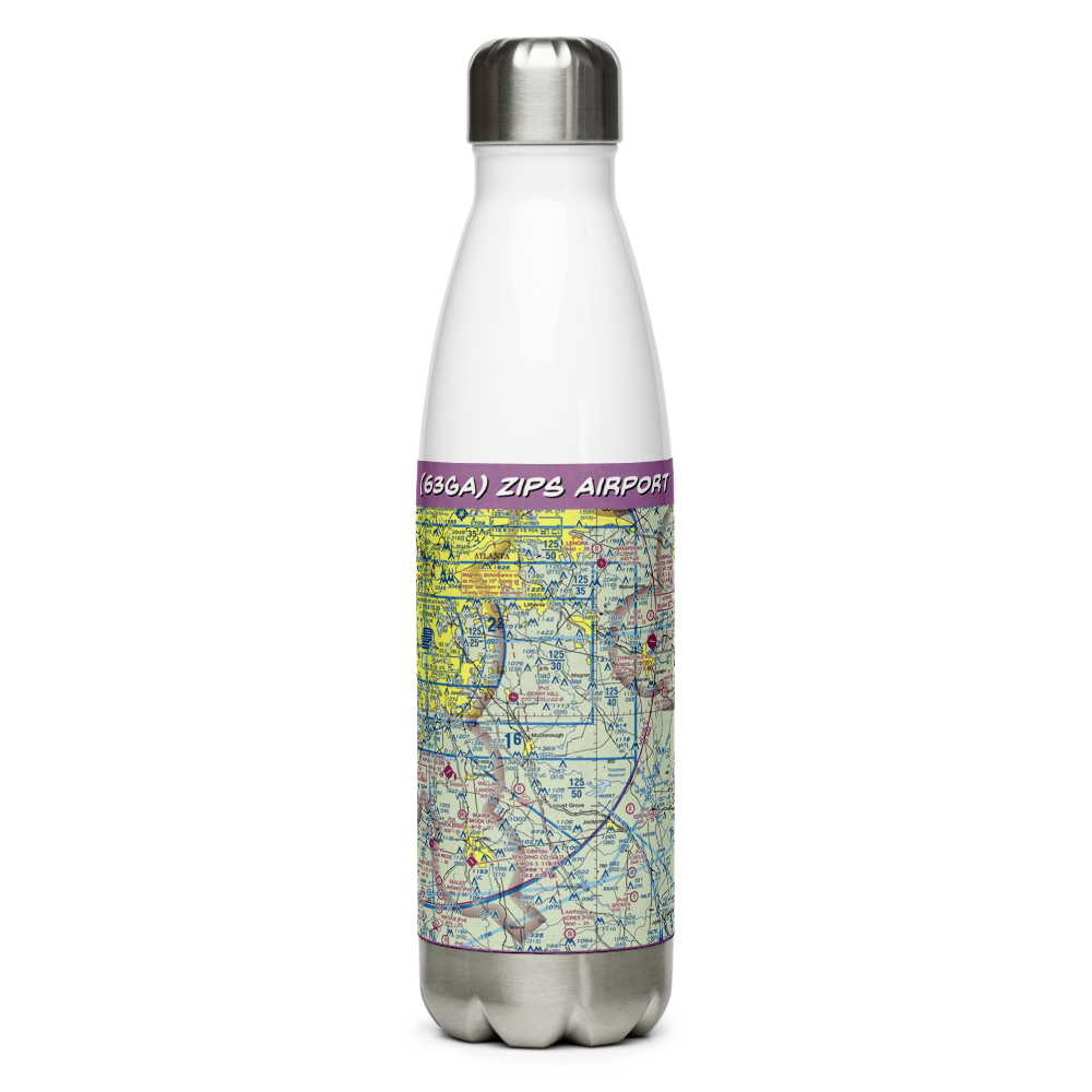 Zips Airport (63GA) VFR Sectional Water Bottle 