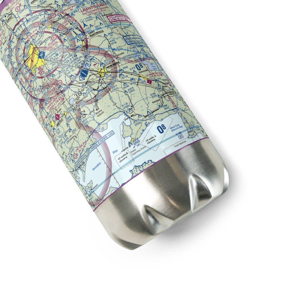 Leonards Airfield & Indust Park Airport (63LA) VFR Sectional Water Bottle 