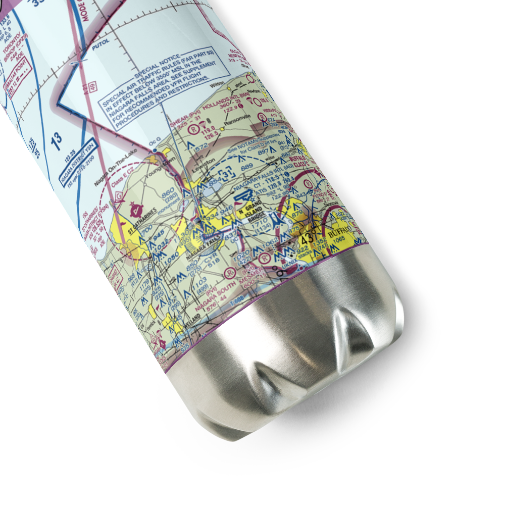 Shear Airport (63NY) VFR Sectional Water Bottle 