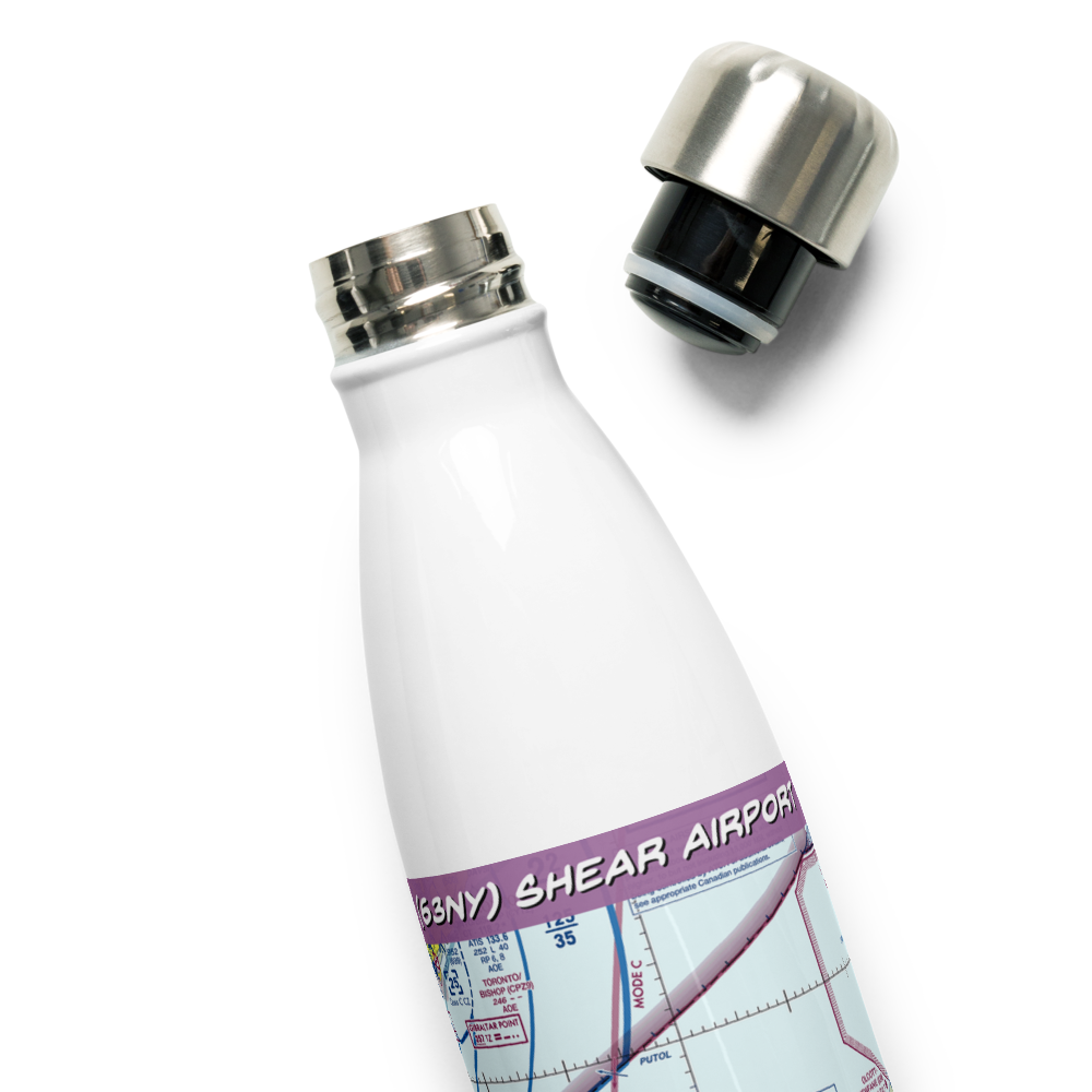 Shear Airport (63NY) VFR Sectional Water Bottle 