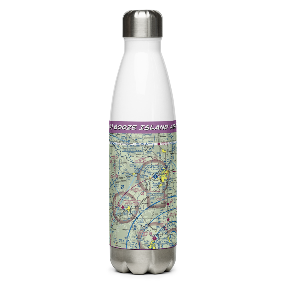 Booze Island Airport (64MO) VFR Sectional Water Bottle 