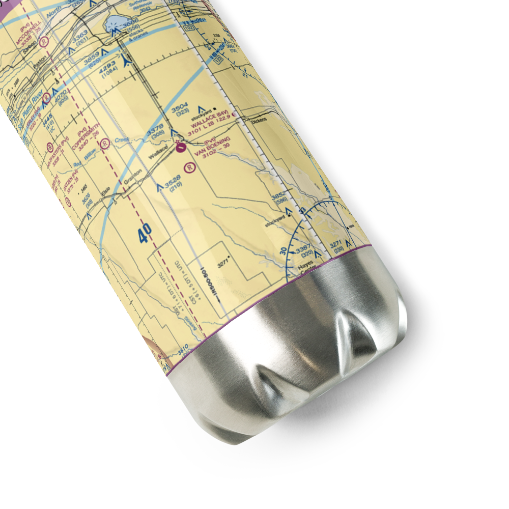 Wallace Municipal Airport (64V) VFR Sectional Water Bottle 