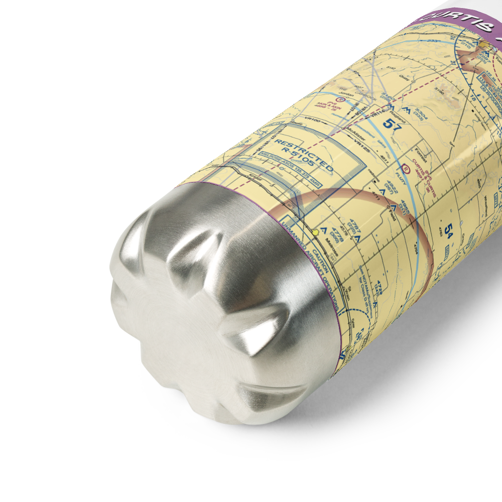 Curtis and Curtis Airport (65NM) VFR Sectional Water Bottle 