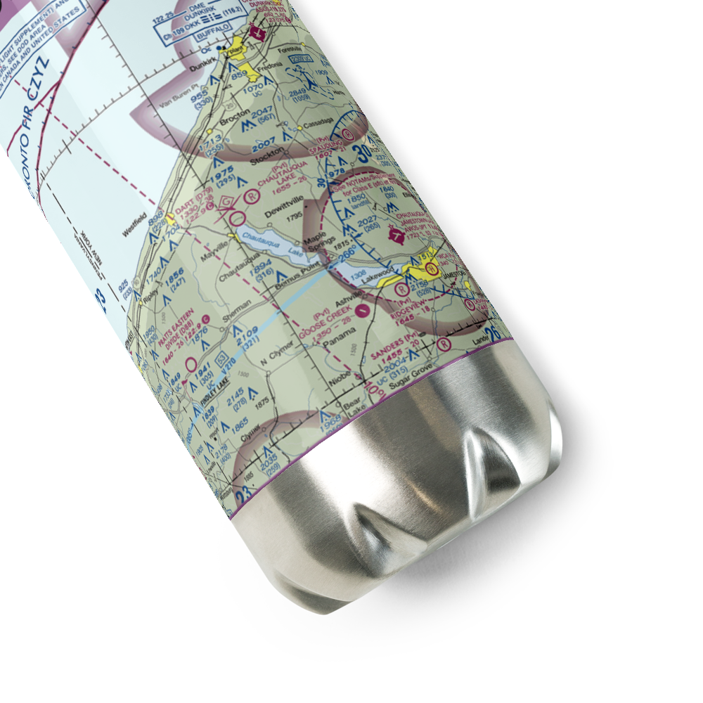 Chautauqua Lake Airpark (65NY) VFR Sectional Water Bottle 