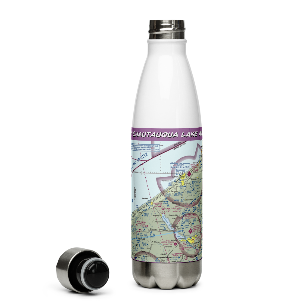 Chautauqua Lake Airpark (65NY) VFR Sectional Water Bottle 