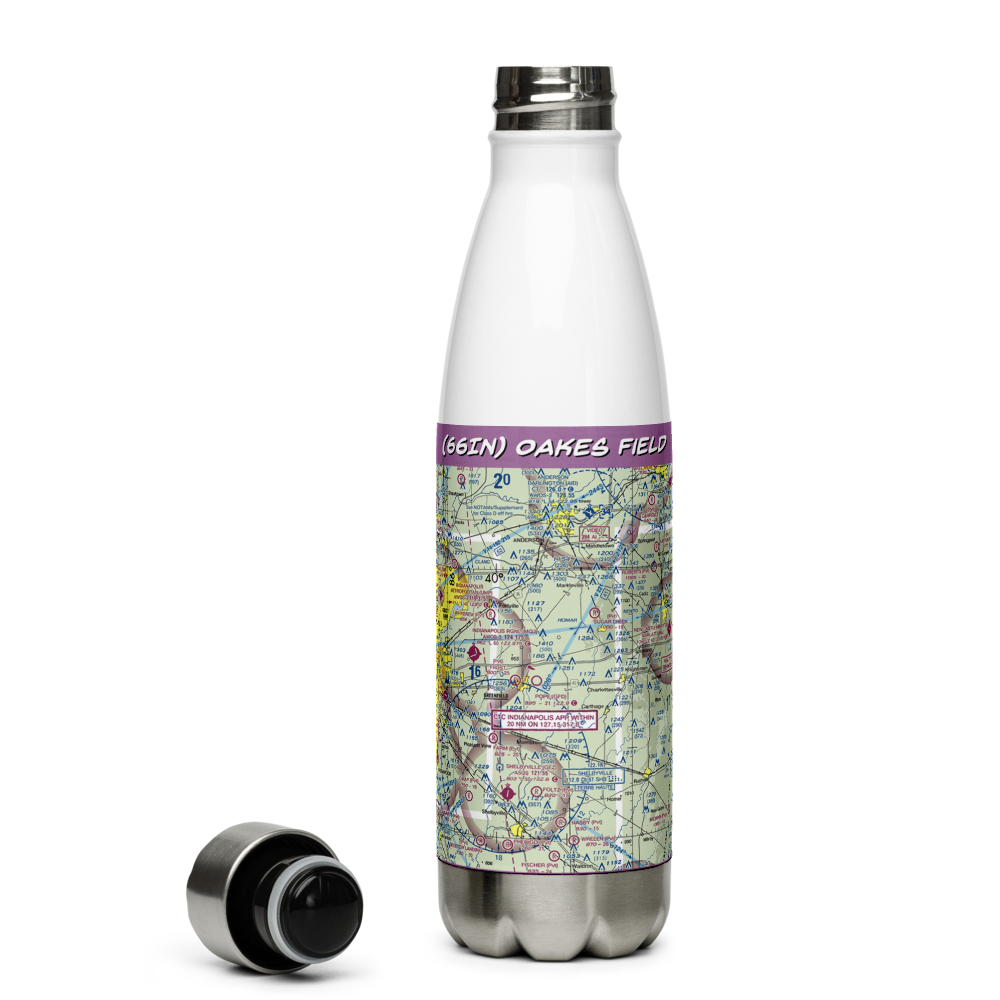 Oakes Field (66IN) VFR Sectional Water Bottle 