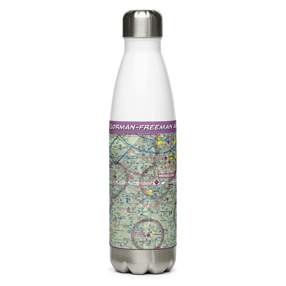 Gorman-Freeman Airport (66OI) VFR Sectional Water Bottle 