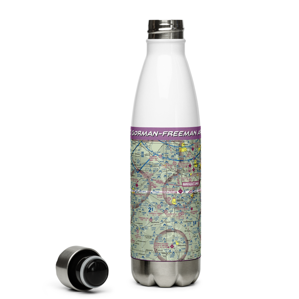 Gorman-Freeman Airport (66OI) VFR Sectional Water Bottle 