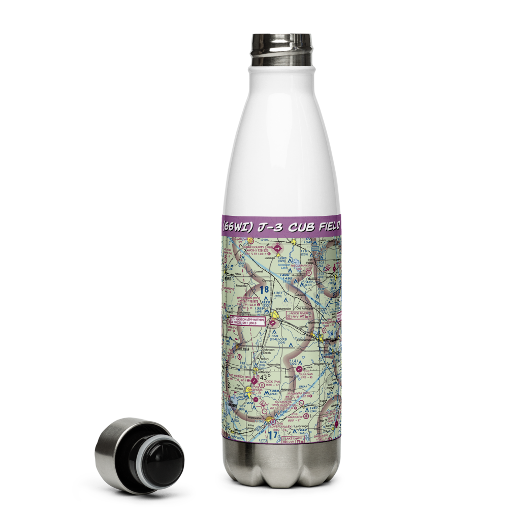 J-3 Cub Field (66WI) VFR Sectional Water Bottle 