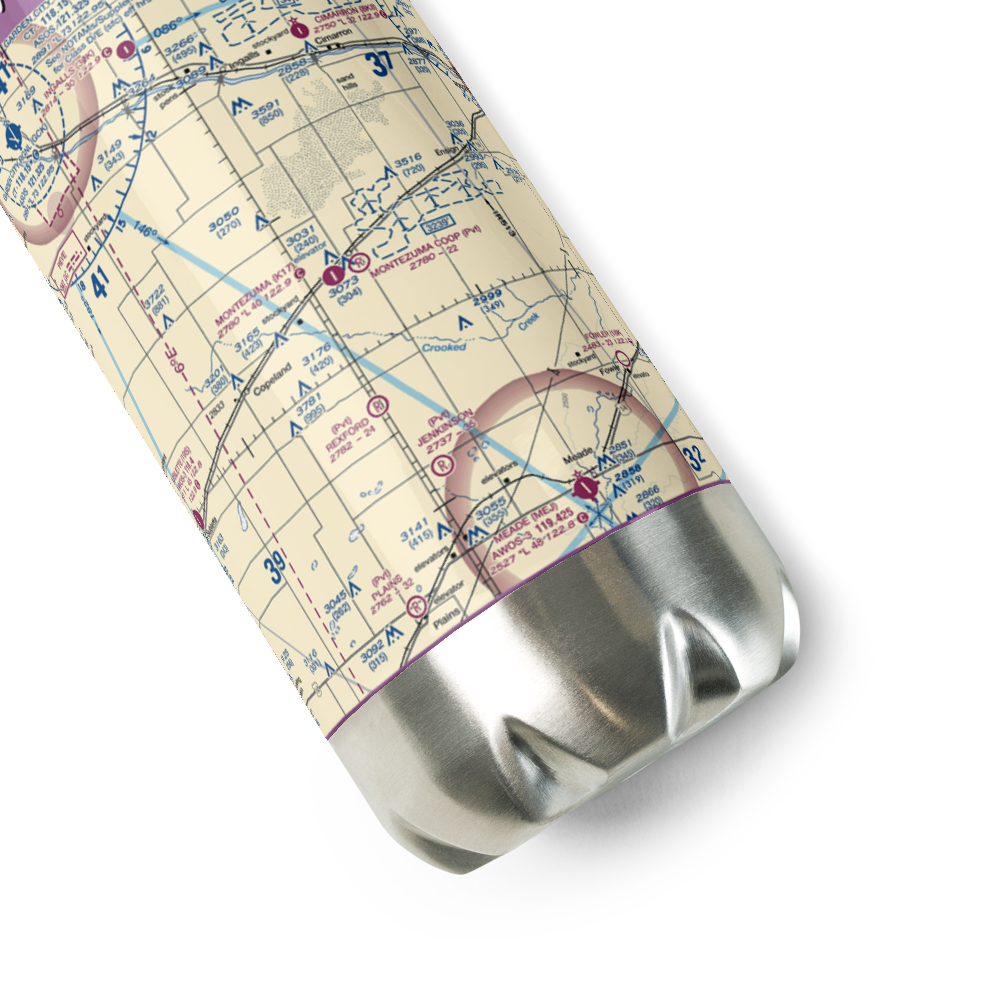 Montezuma Coop Airport (67KS) VFR Sectional Water Bottle 