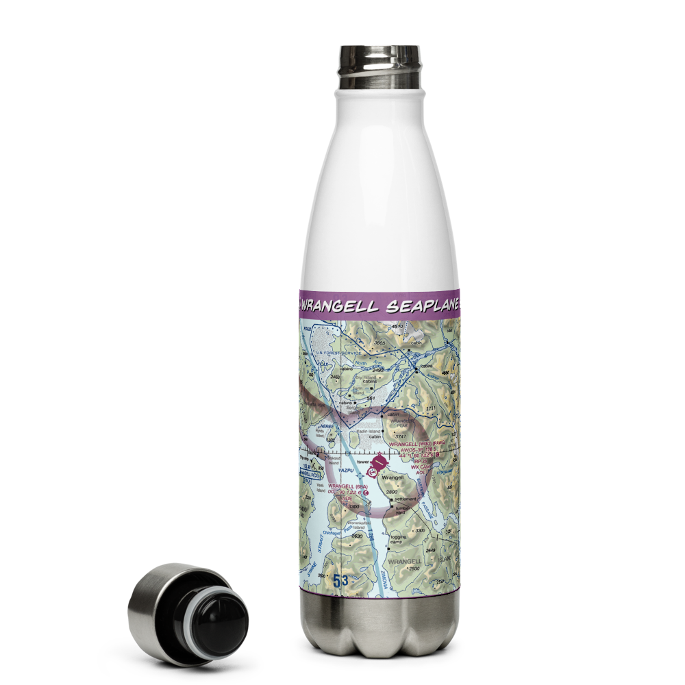 Wrangell Seaplane Base (68A) VFR Sectional Water Bottle 