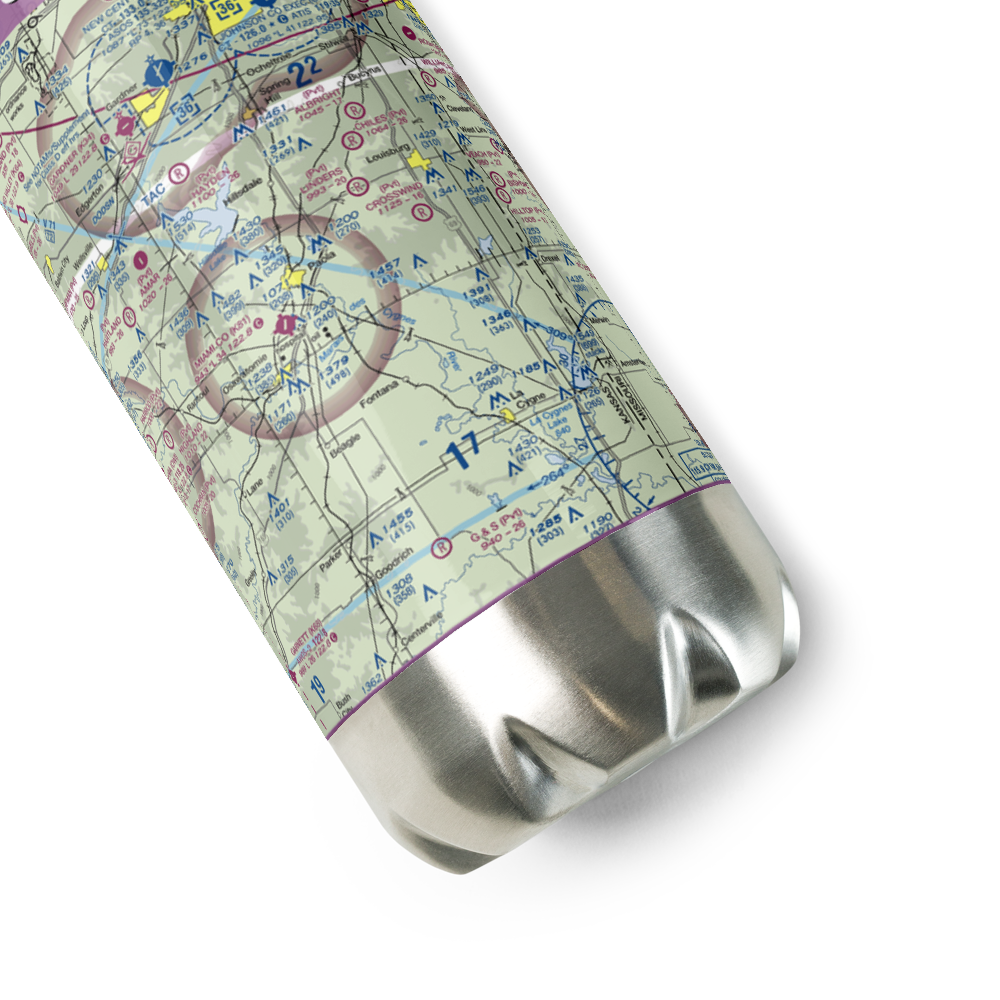 Cloud 9 Airport (68KS) VFR Sectional Water Bottle 