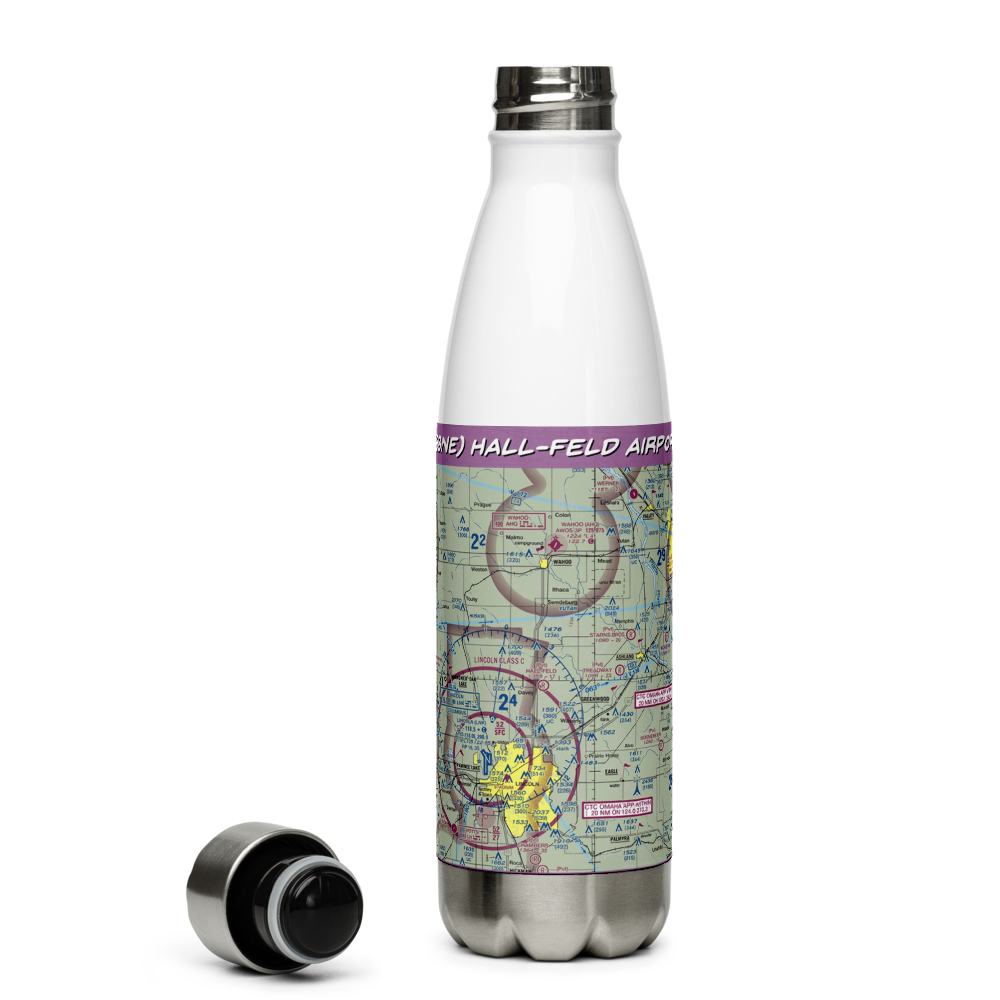 Hall-Feld Airport (68NE) VFR Sectional Water Bottle 