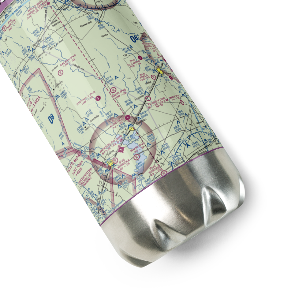 Norris Raun Ranch Airport (68TE) VFR Sectional Water Bottle 