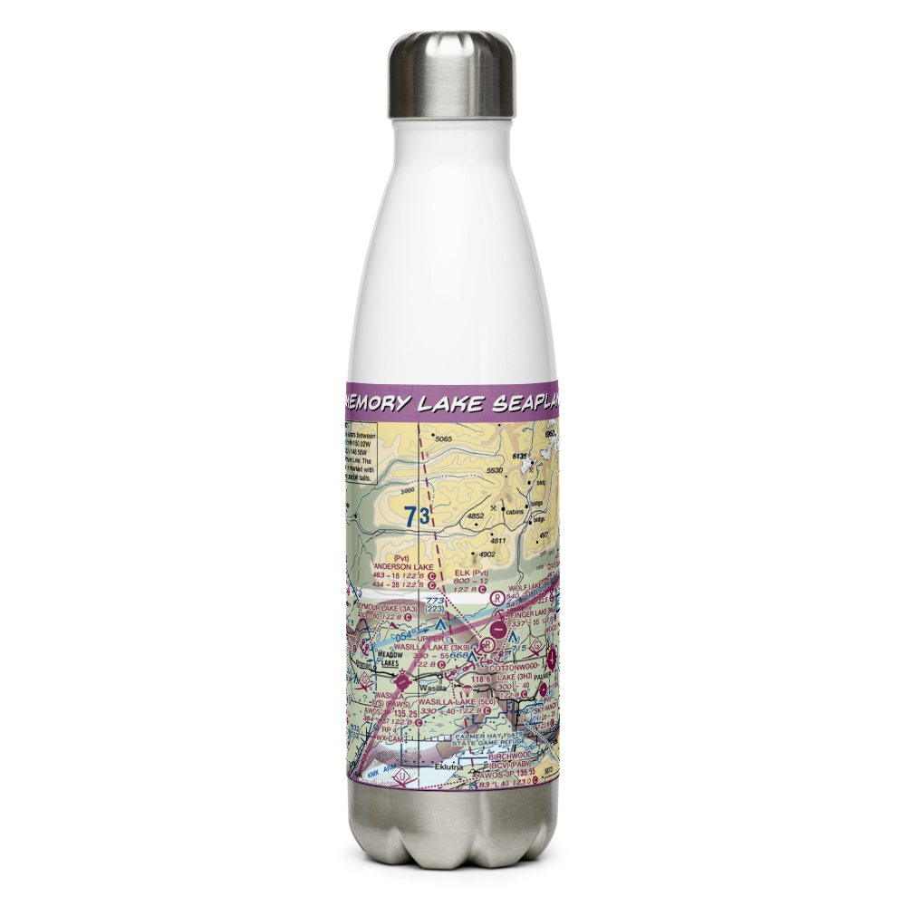 Memory Lake Seaplane Base (69AK) VFR Sectional Water Bottle 