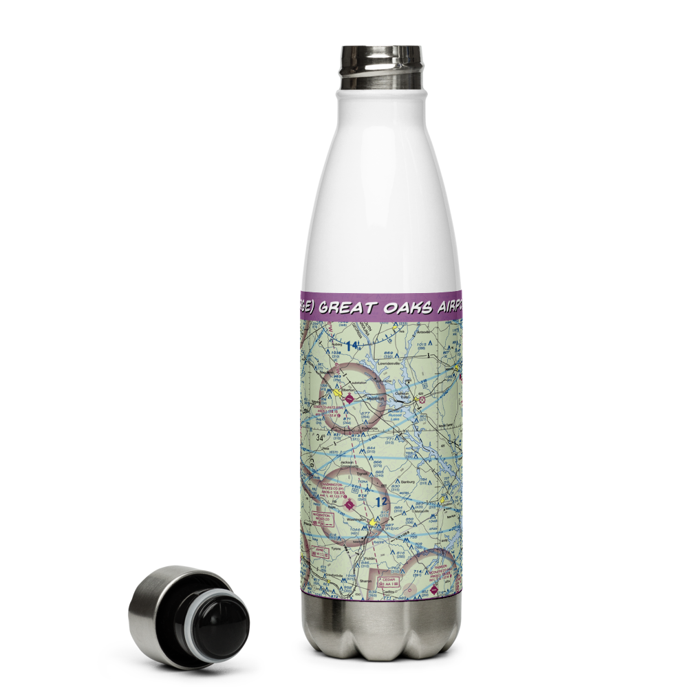 Great Oaks Airport (69GE) VFR Sectional Water Bottle 