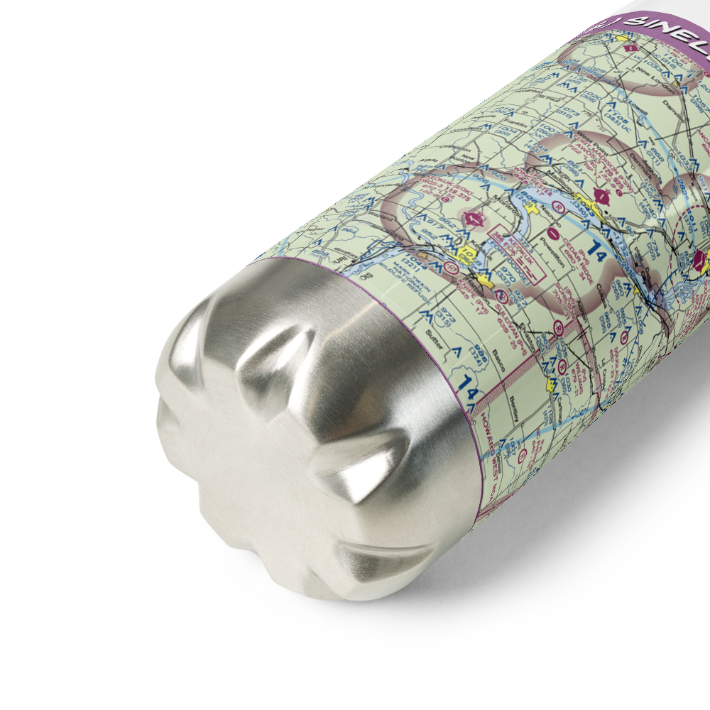 Sinele's Sunset Strip (69IS) VFR Sectional Water Bottle 