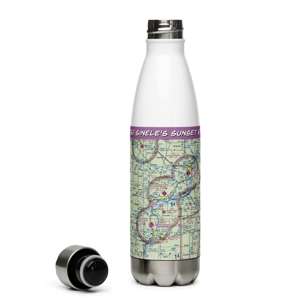 Sinele's Sunset Strip (69IS) VFR Sectional Water Bottle 