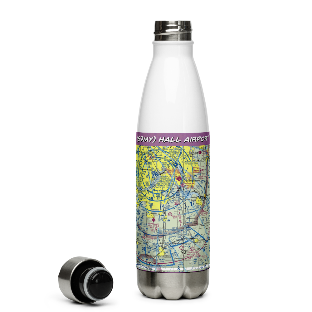Hall Airport (69MY) VFR Sectional Water Bottle 