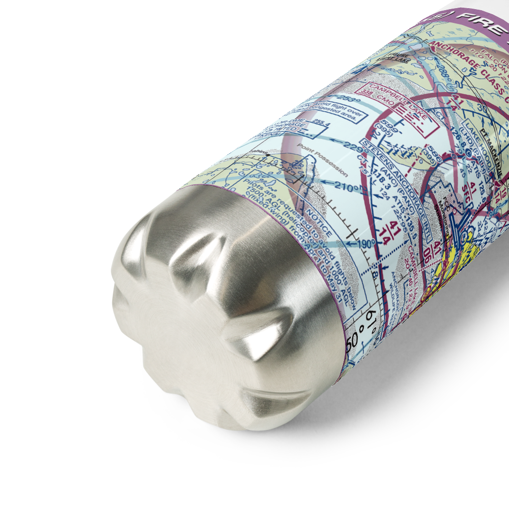 Fire Island Airport (6AK5) VFR Sectional Water Bottle 