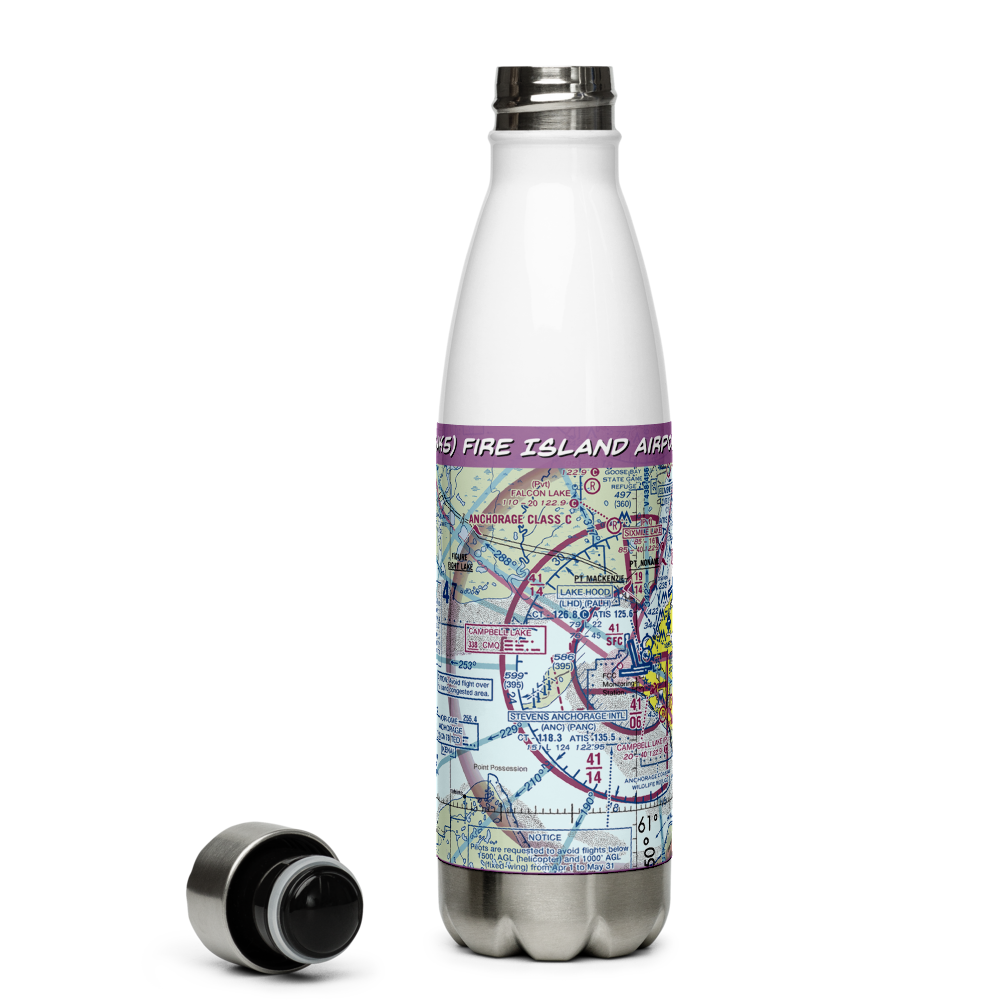 Fire Island Airport (6AK5) VFR Sectional Water Bottle 