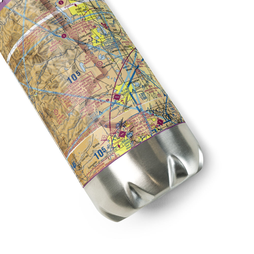 Skywagon Ranch Airport (6CO6) VFR Sectional Water Bottle 