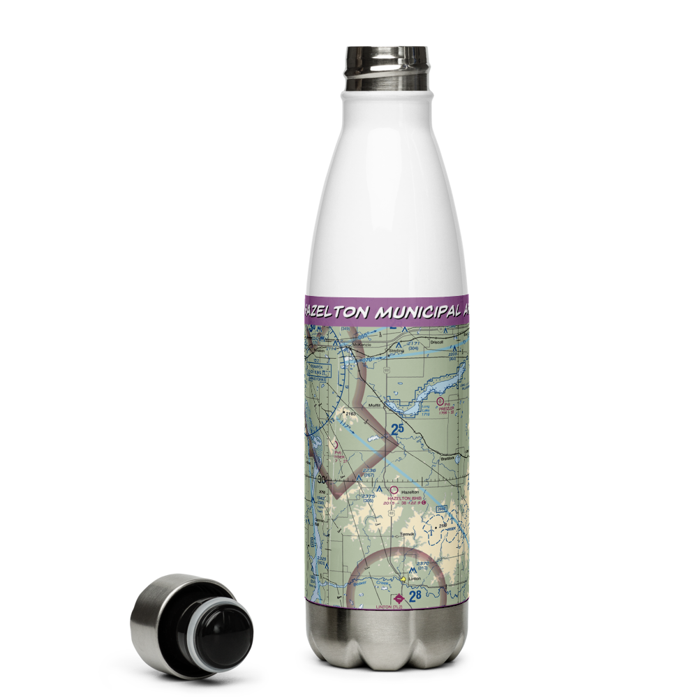 Hazelton Municipal Airport (6H8) VFR Sectional Water Bottle 