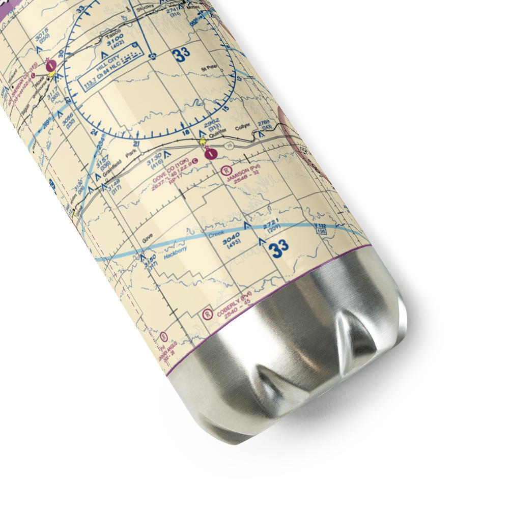 Quinter Air Strip (6KS1) VFR Sectional Water Bottle 