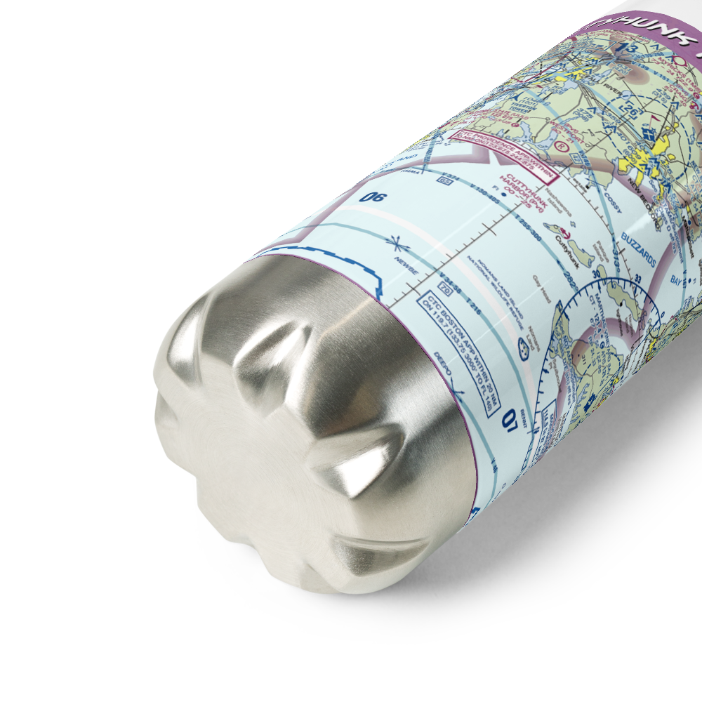 Cuttyhunk Harbor Seaplane Base (6MA9) VFR Sectional Water Bottle 