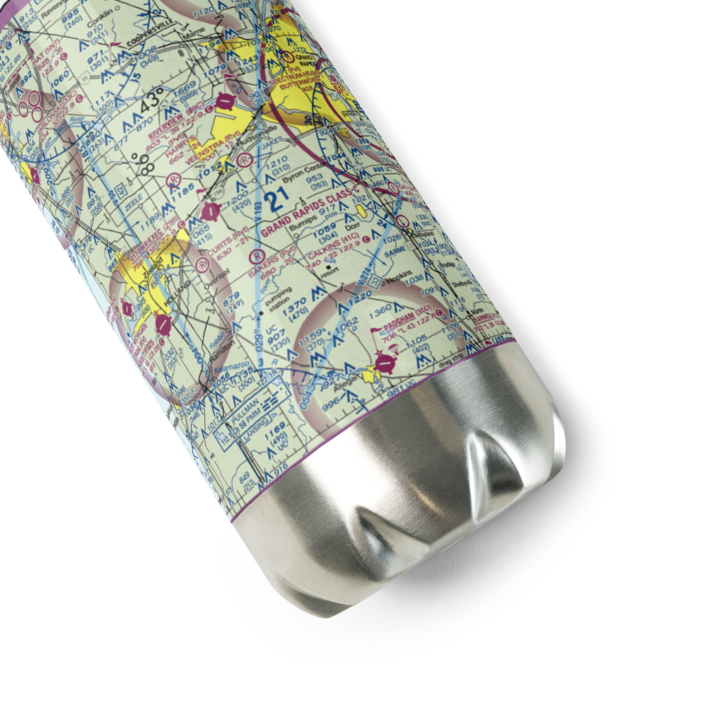 J P's Field (6MI7) VFR Sectional Water Bottle 