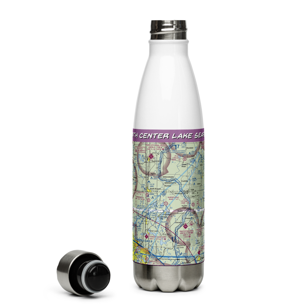 North Center Lake Seaplane Base (6MN4) VFR Sectional Water Bottle 
